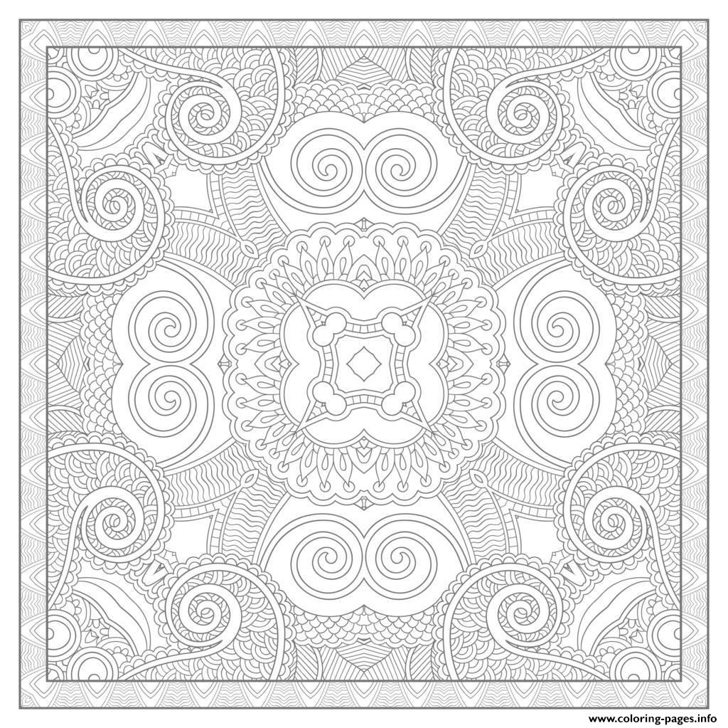 Adult Squared Mandala By Karakotsya 3  coloring